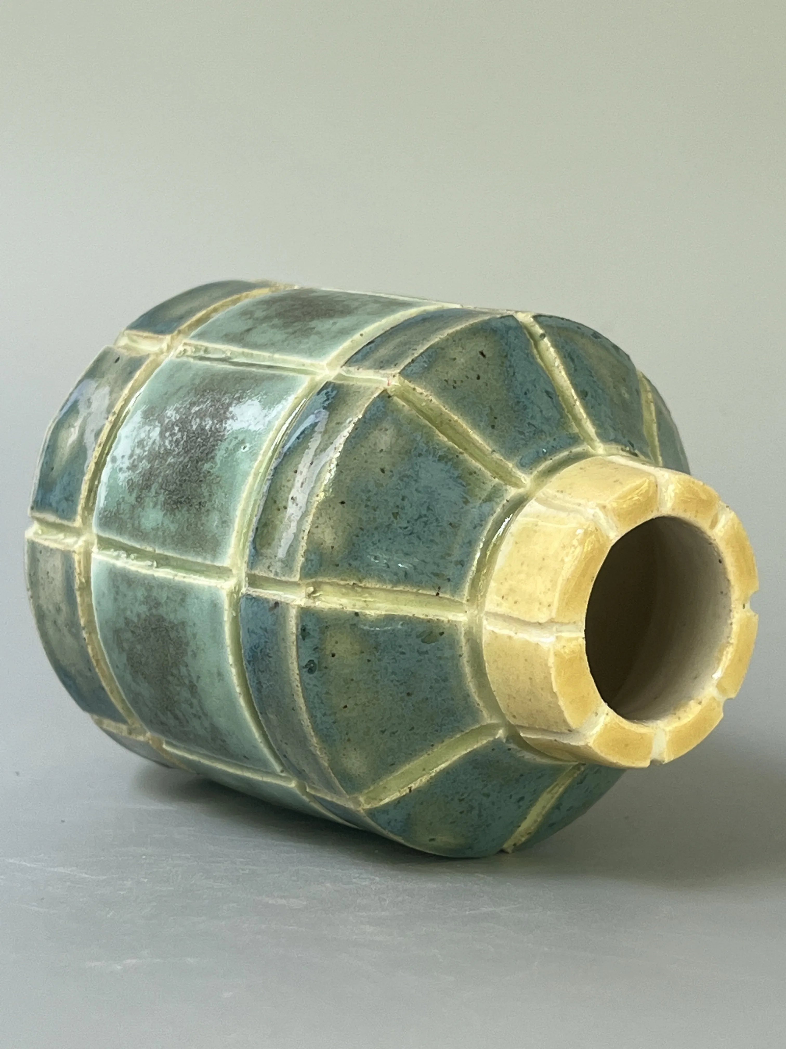 Tiny Tiled Pot - Patina