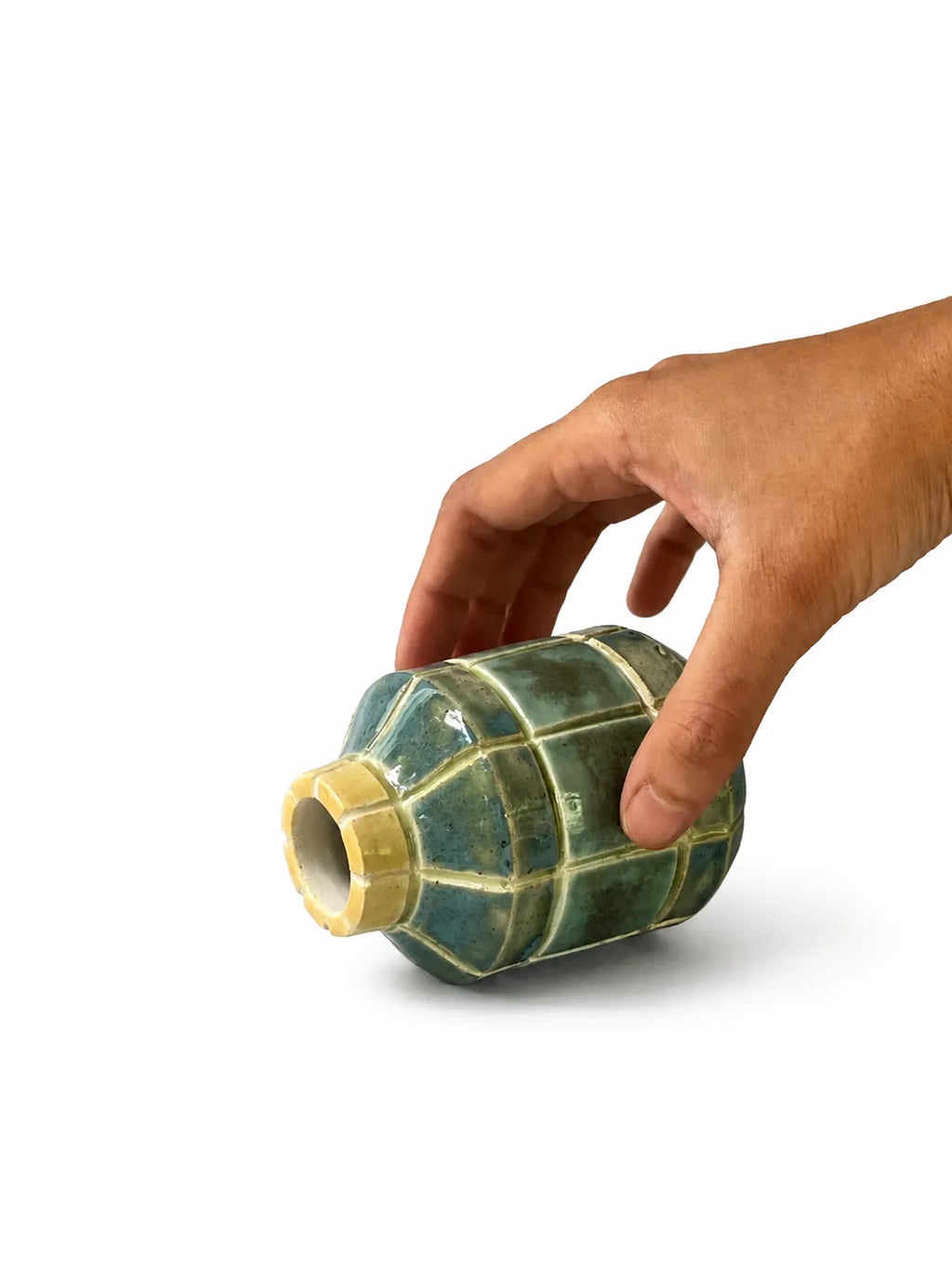 Tiny Tiled Pot - Patina