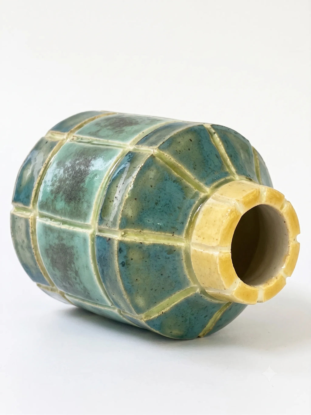 Tiny Tiled Pot - Patina