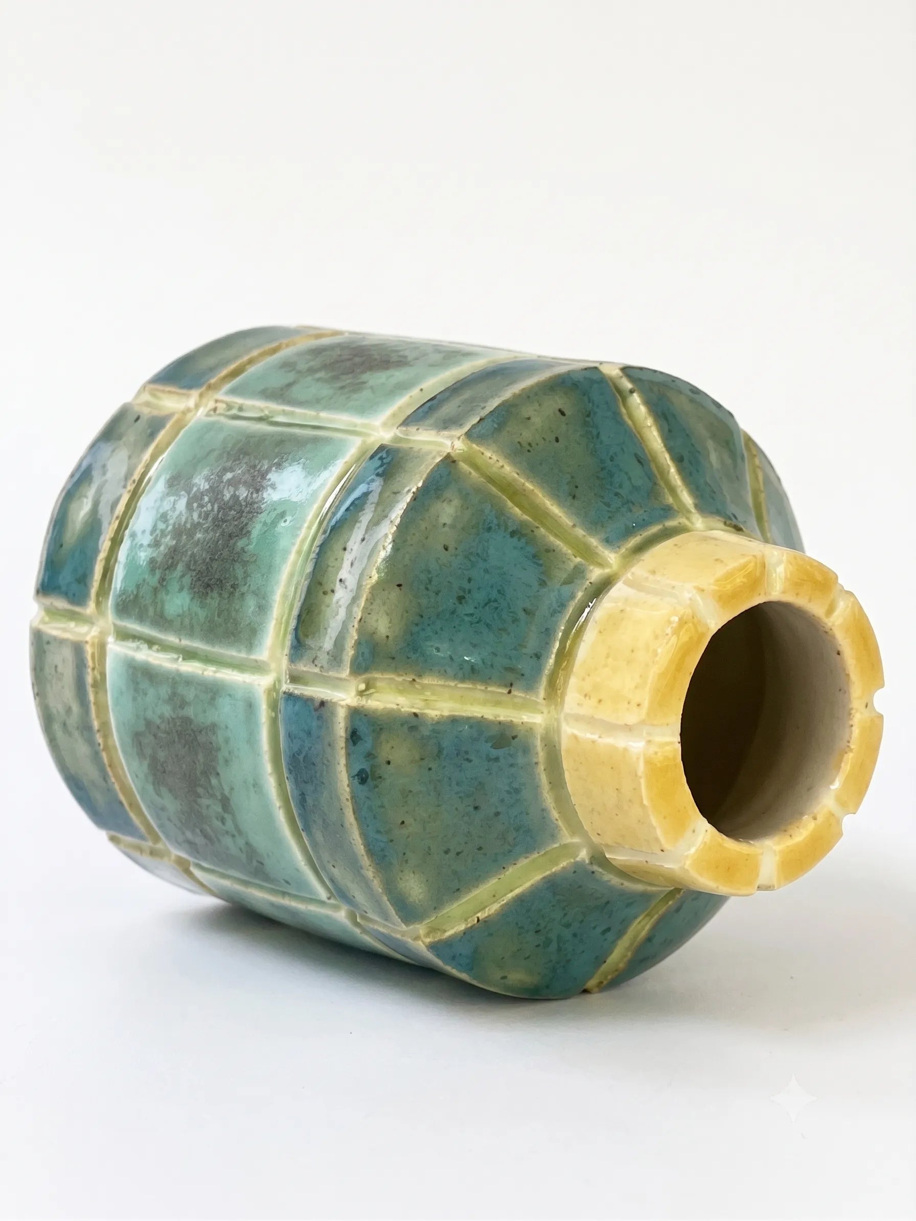 Tiny Tiled Pot - Patina
